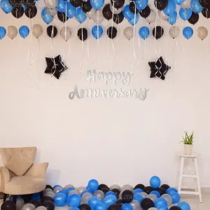 Anniversary Decoration Blue & Black 49 Pcs - Decoration Items