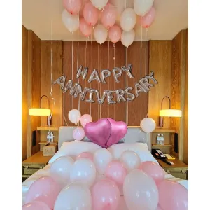 Anniversary Decoration Pink 39 Pcs -  Balloon Decoration Item for Home or Bedroom