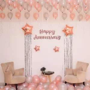 Anniversary Decoration Rosegold  27 Pcs - Balloons for Home Decoration