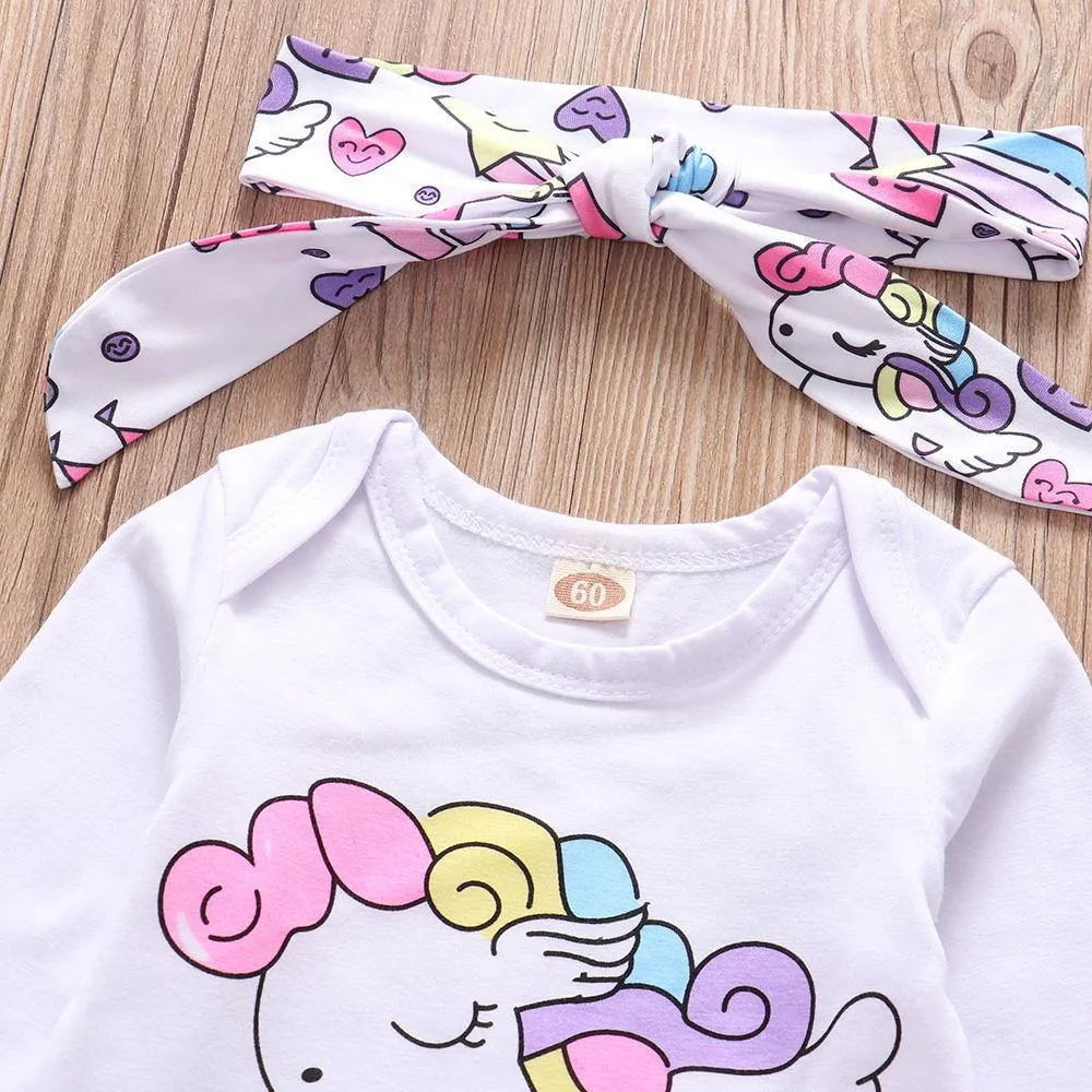 Baby Unisex 4-pcs Unicorn Romper & Pants Baby Clothing Warehouse