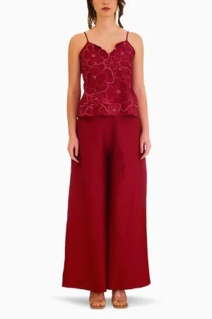 Berry Zealous Embroidered Top and Pants