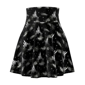 Black And White Castles Women's Skater Skirt