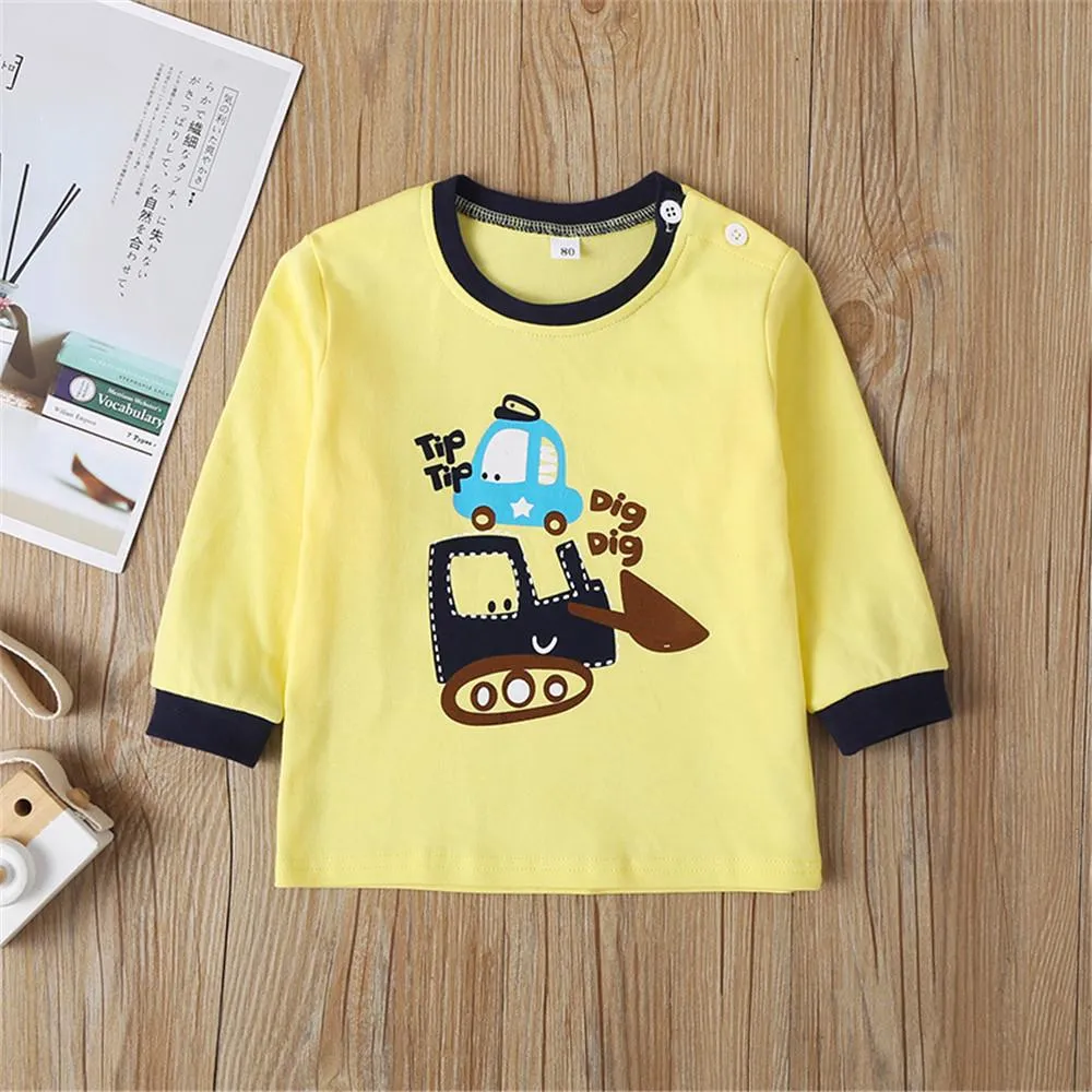 Boys Cartoon Cute Long Sleeve Top & Pants