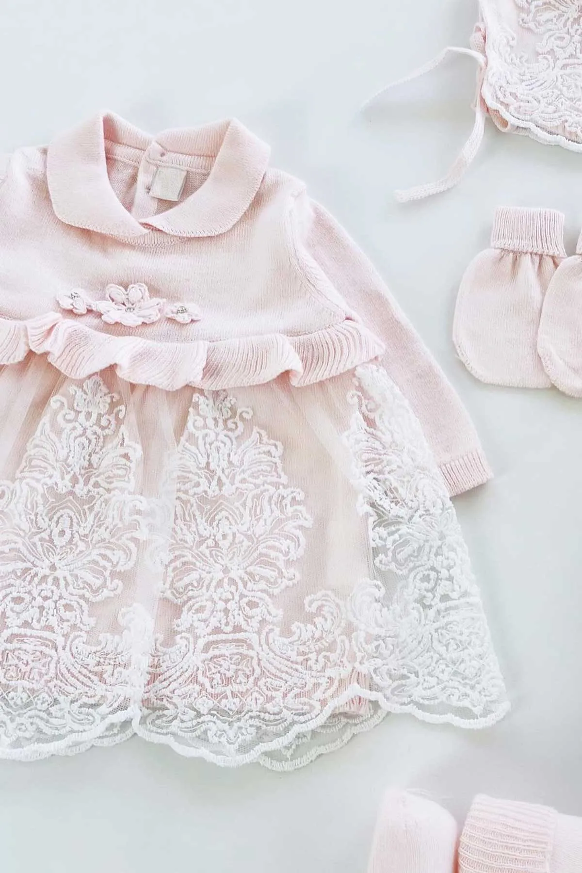 Brea Pink Knit Newborn Coming Home Set (5 Pcs)