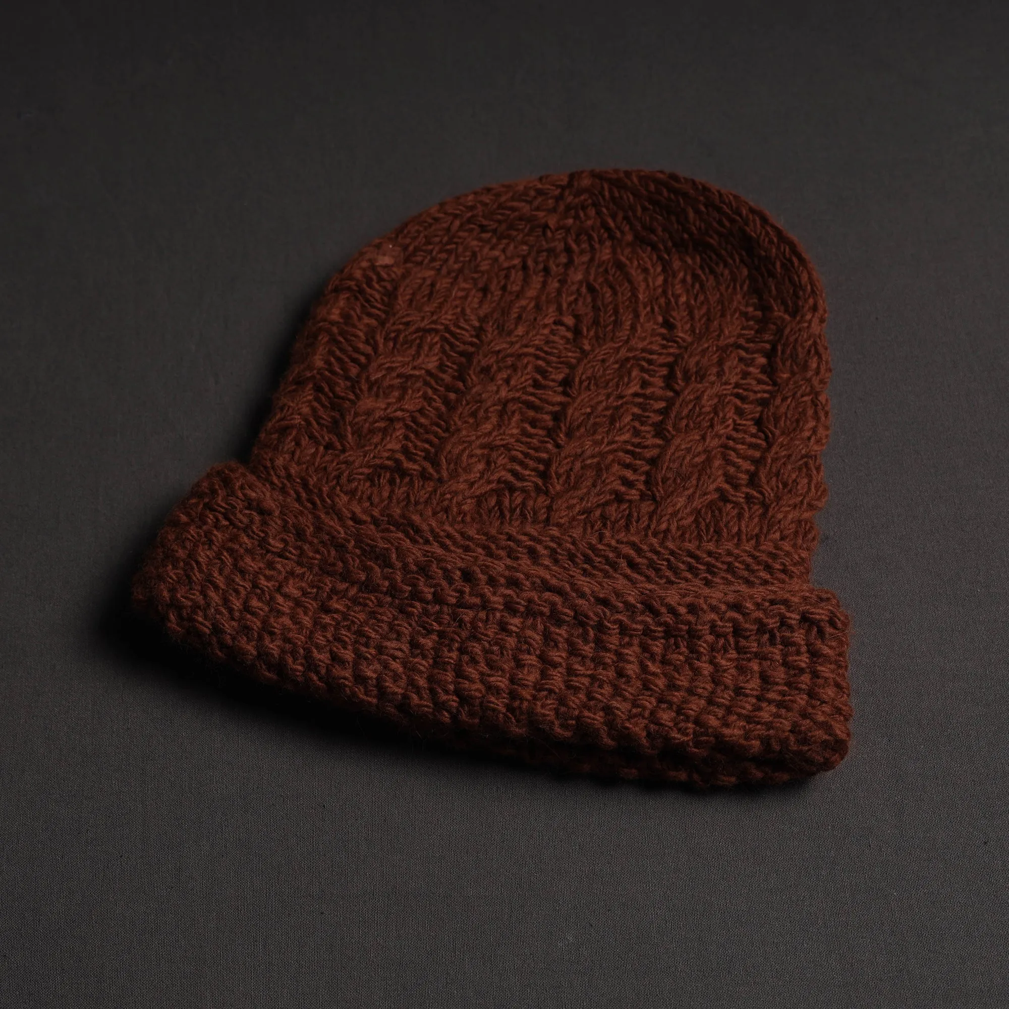 Brown - Kullu Karishma Handwoven Pure Merino Wool Cap