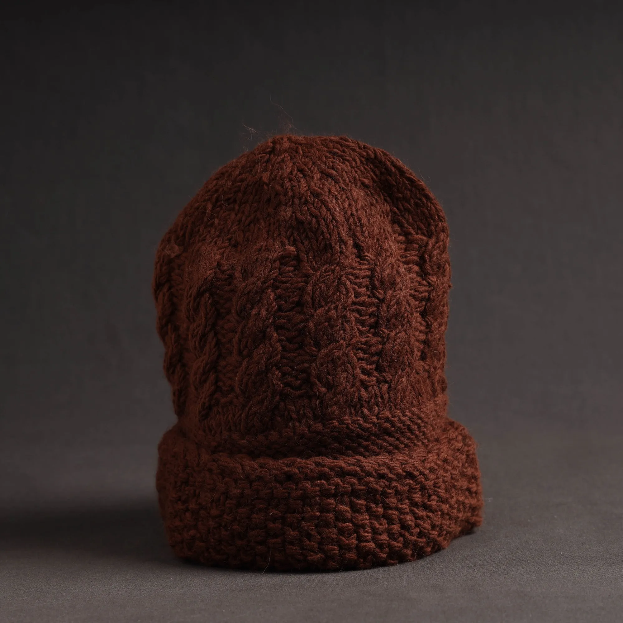 Brown - Kullu Karishma Handwoven Pure Merino Wool Cap