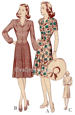 E-PATTERN 1940's One-Piece Frock E2469