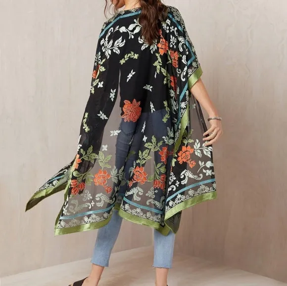 Embroidered Floral Kimono