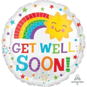 Get Well Soon Rainbow and Star Balloon