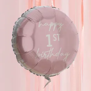 Ginger Ray 'Happy 1st Birthday' Pink Foil Balloon | 43 cm