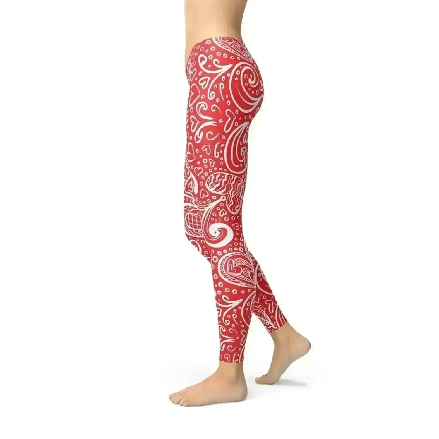 Heartfelt Floral Fitness Leggings - Size XL