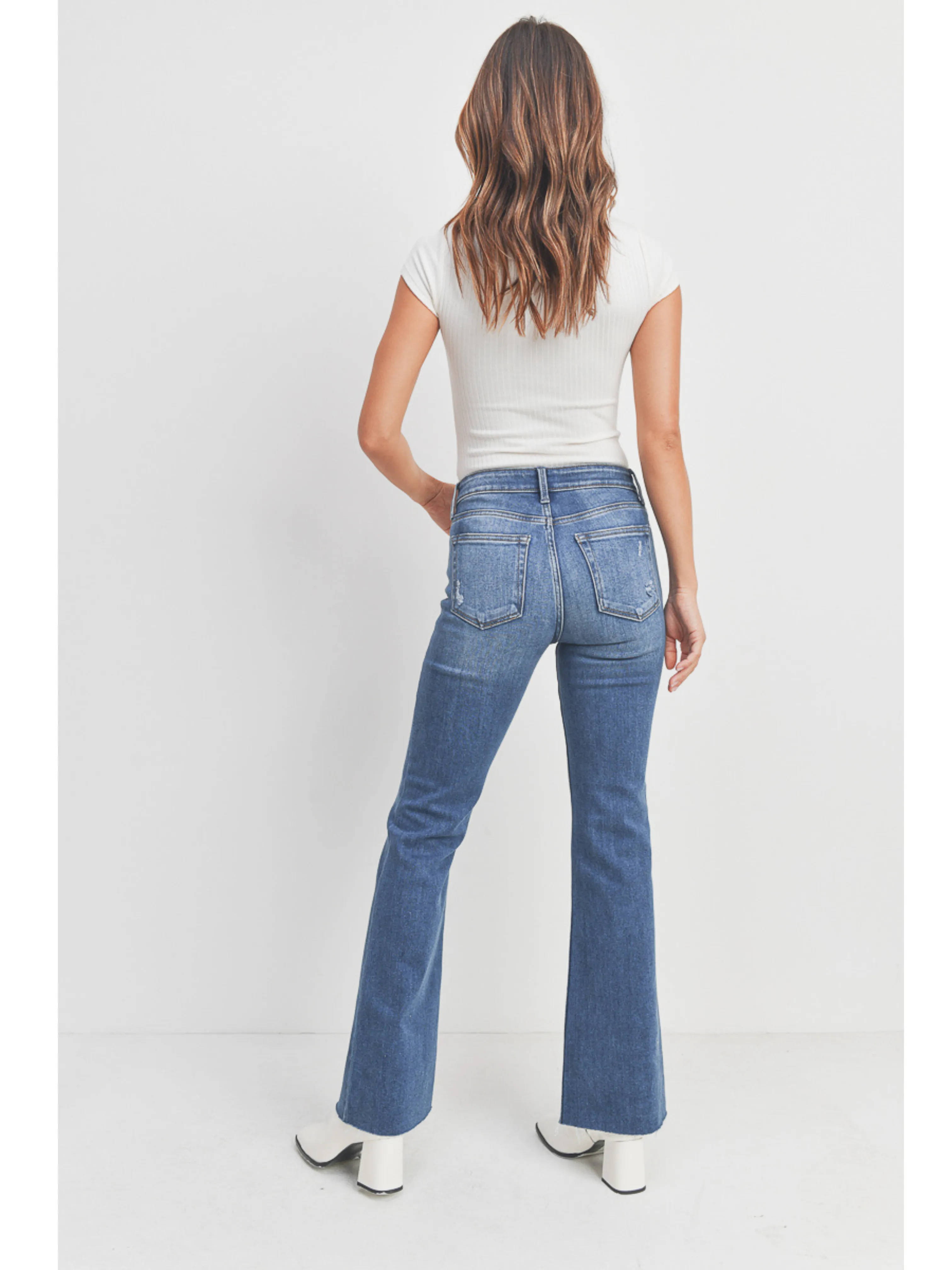 Just Black- Flare With Hem Detail