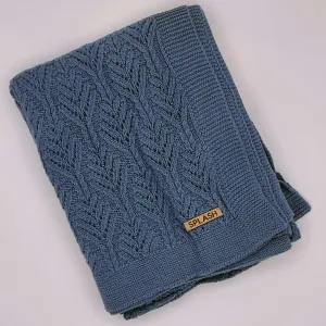 Knitted blanket navy