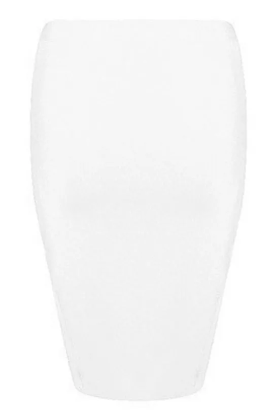 Midi Pencil Bandage Skirt - Nude/White/Black