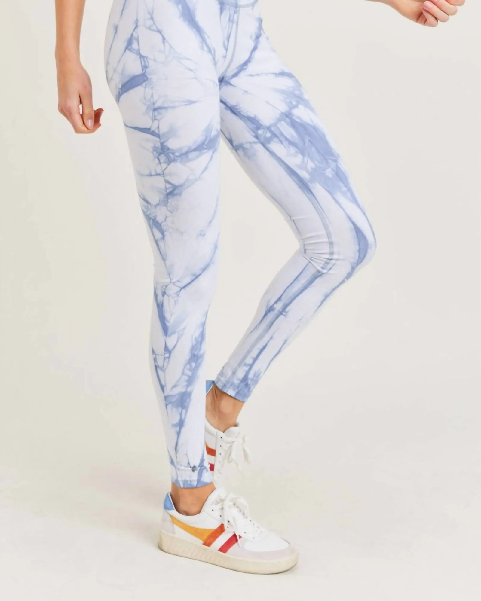 Ocean Vortex-Patterned Legging In Blue Tie Dye | Blue Tie Dye