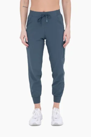 On The Run Slate Blue Pocket Joggers (Size Medium)