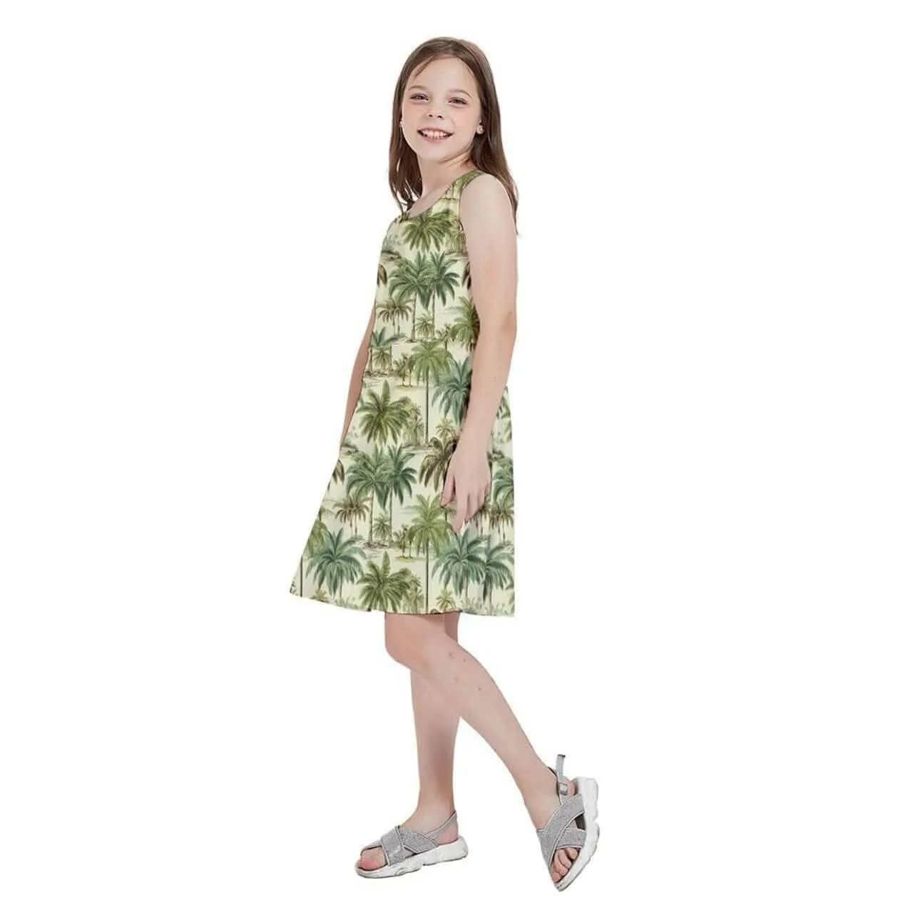 Palm Haven Kids' Skater Dress