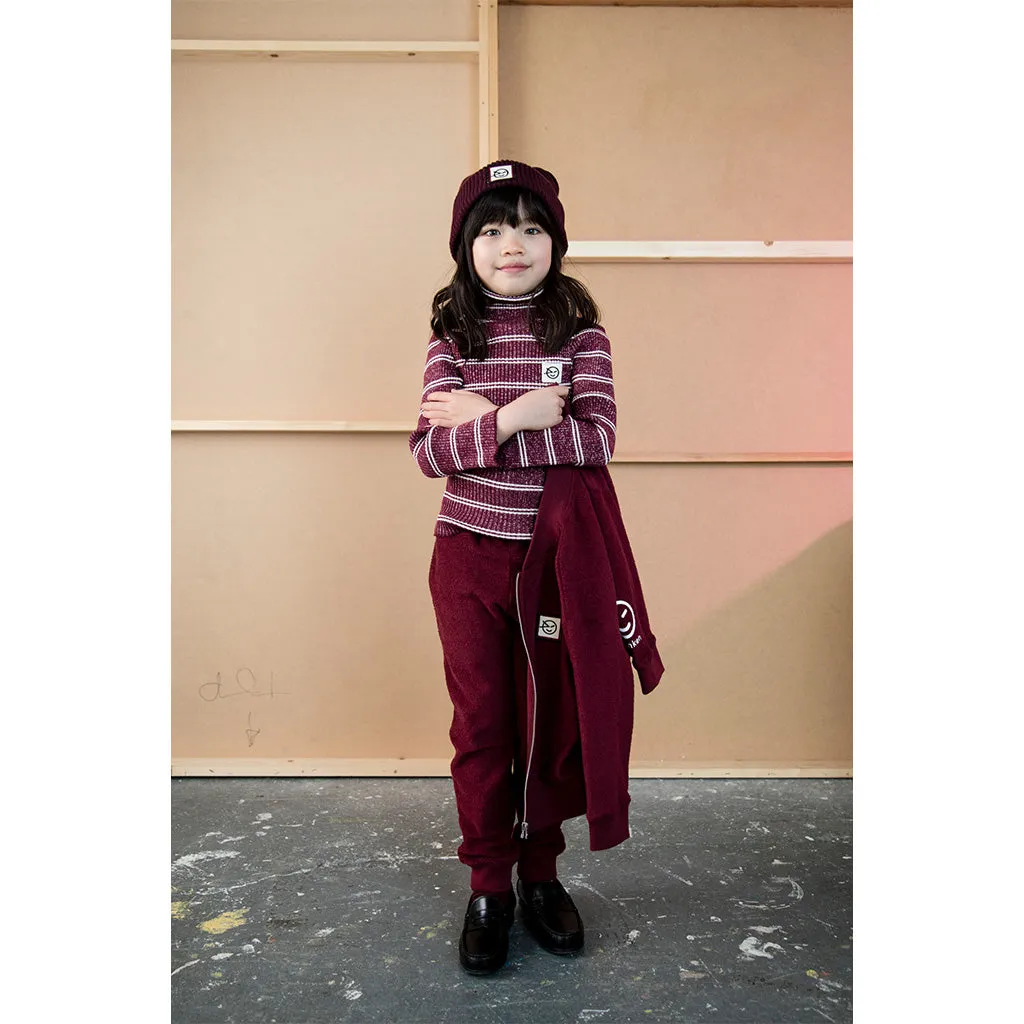 Pant Track Modern Terry Burgundy