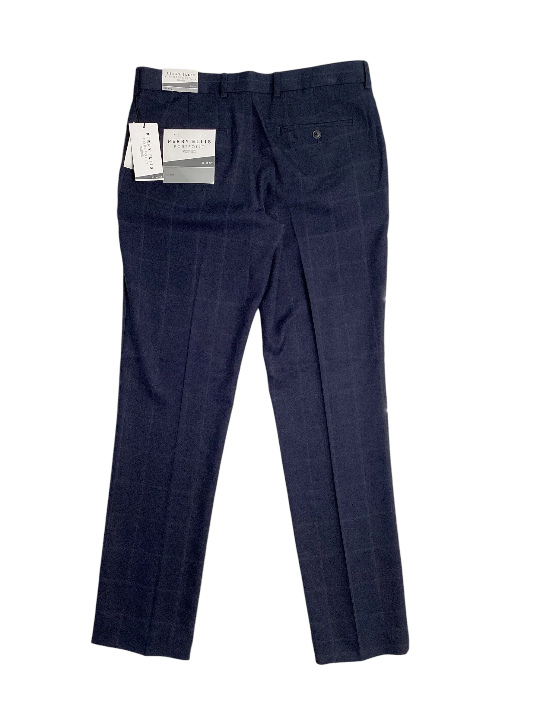 Perry Ellis Portfolio Mens Slim fit Dress Pants 36 / 32 Navy Blue