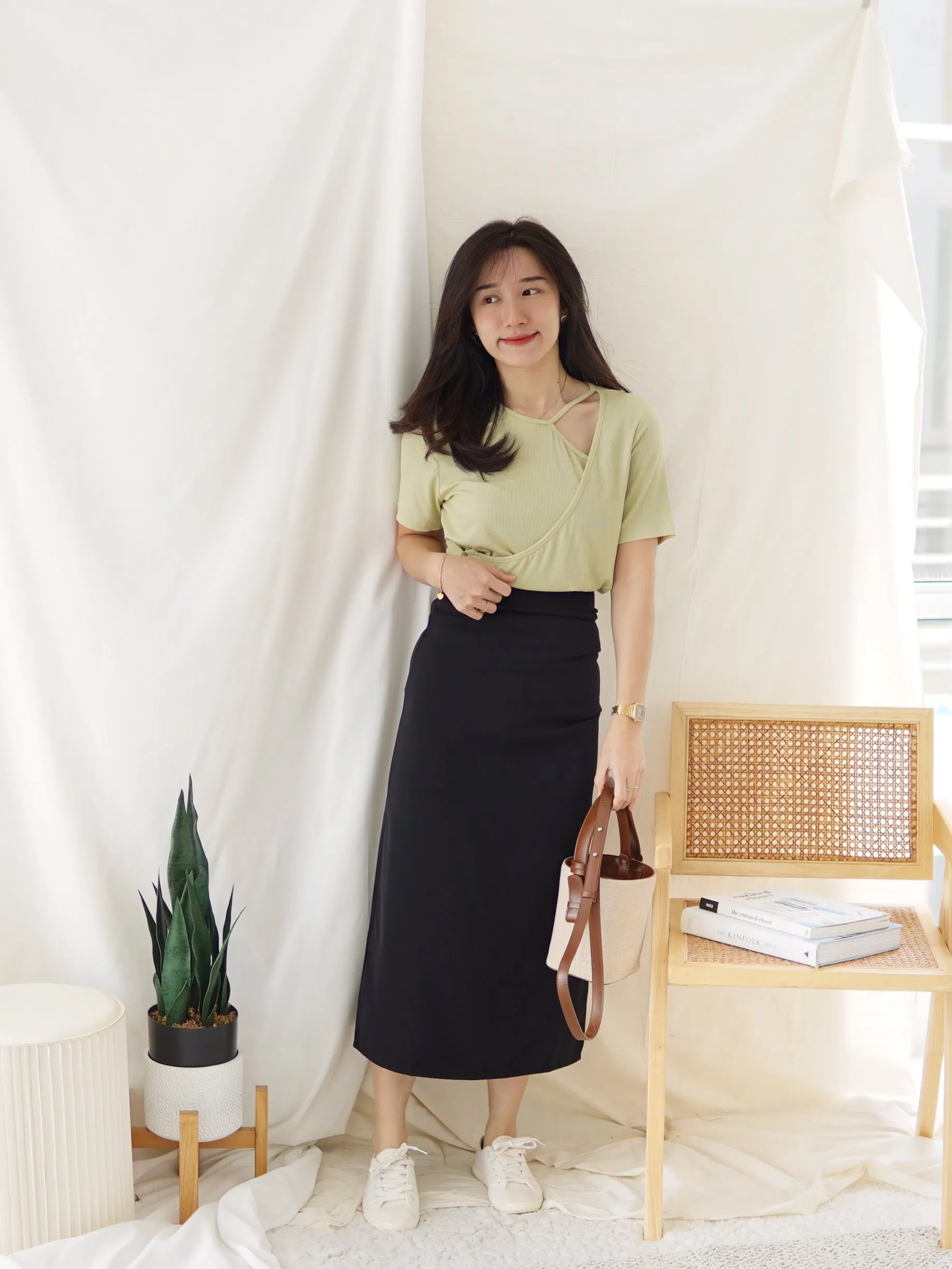 RACHEL PENCIL MIDI SKIRT