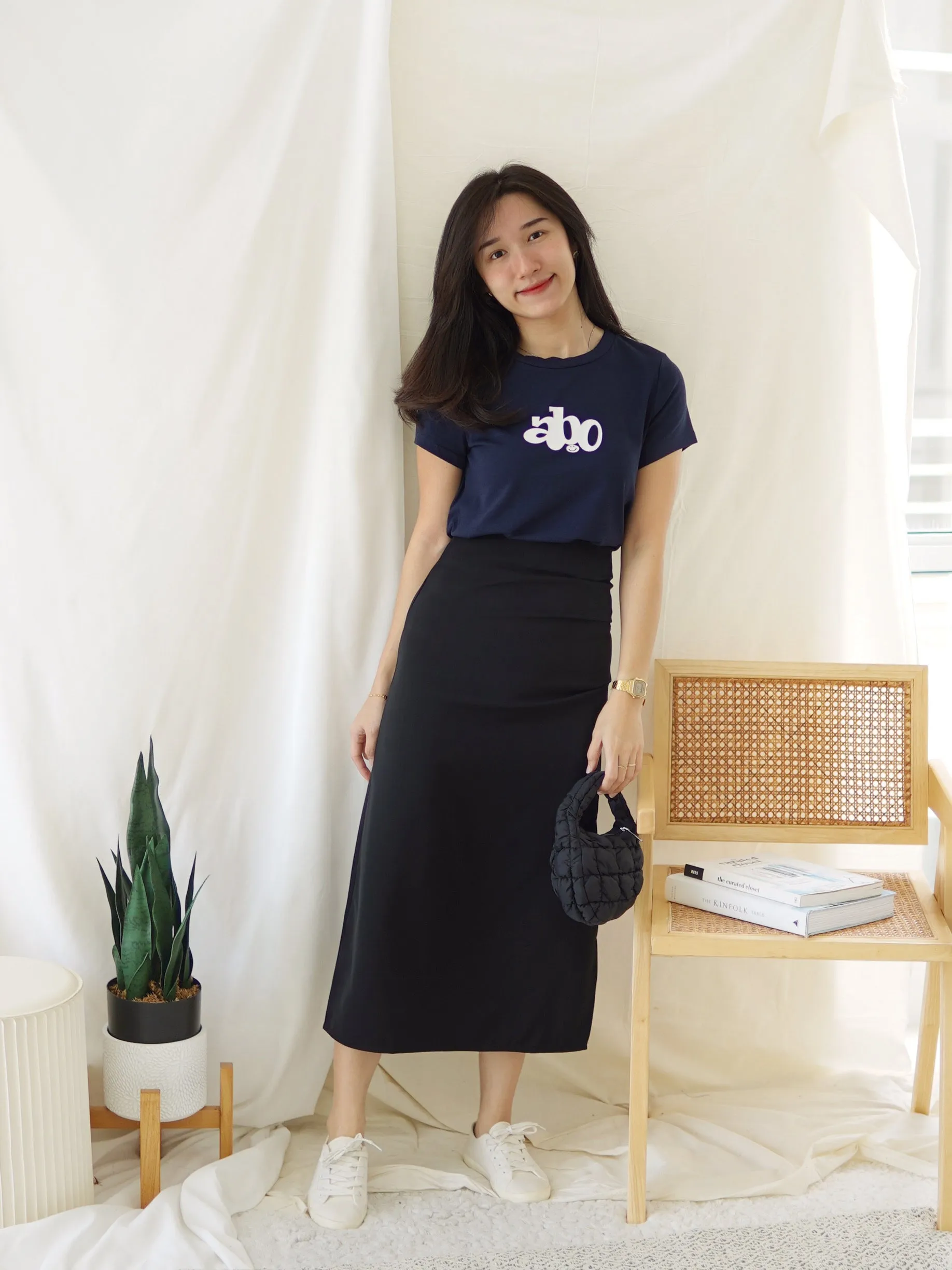 RACHEL PENCIL MIDI SKIRT