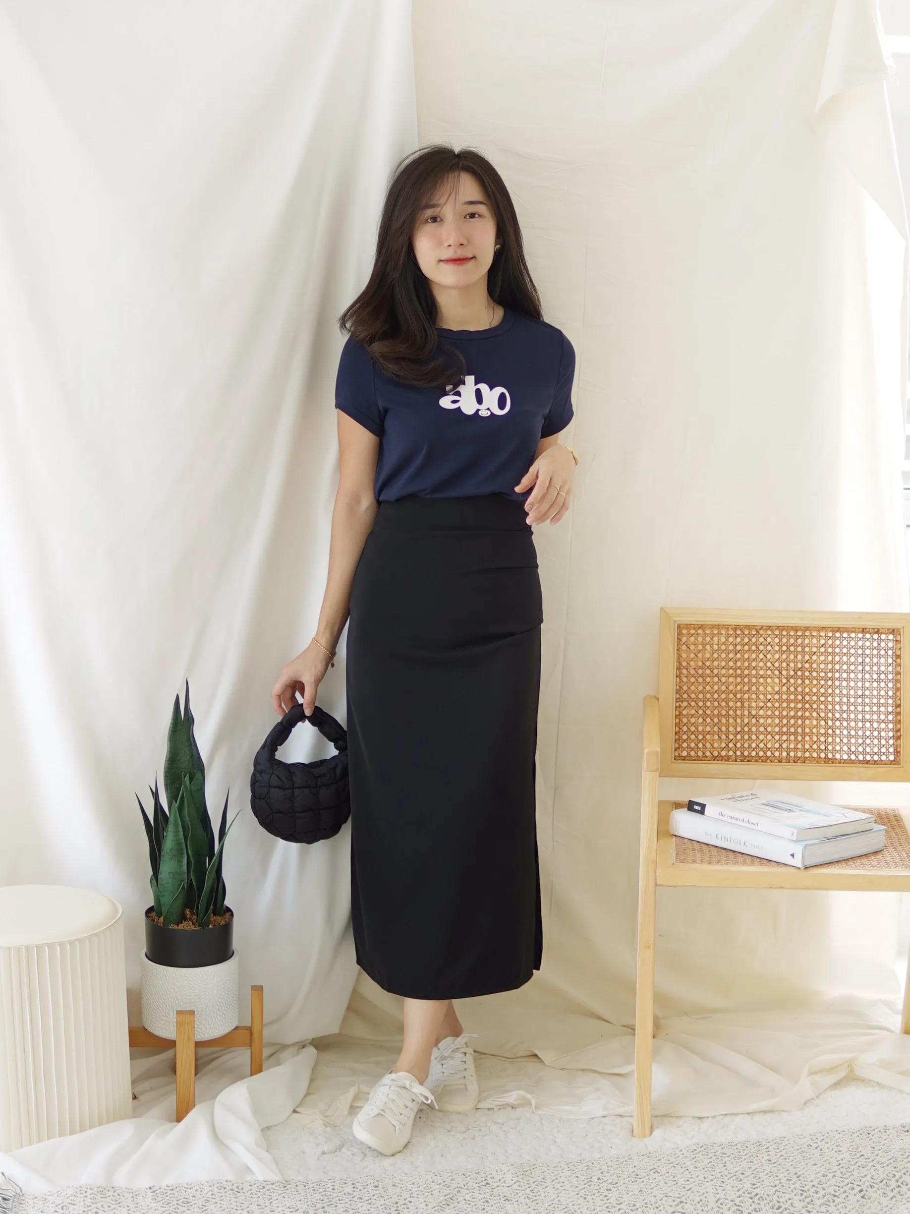 RACHEL PENCIL MIDI SKIRT