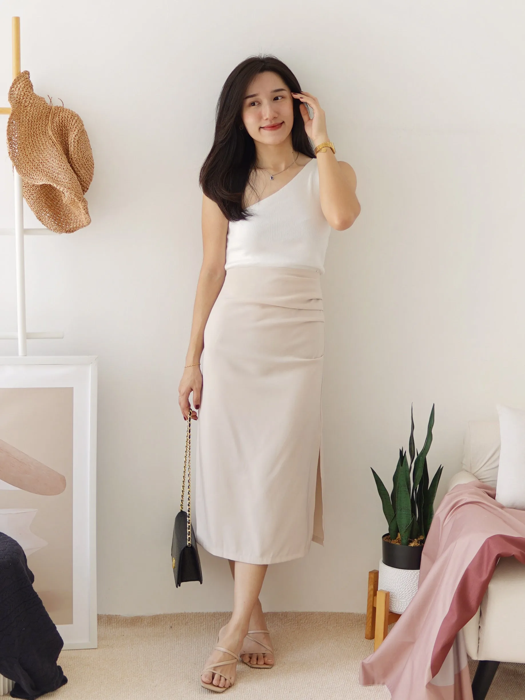 RACHEL PENCIL MIDI SKIRT