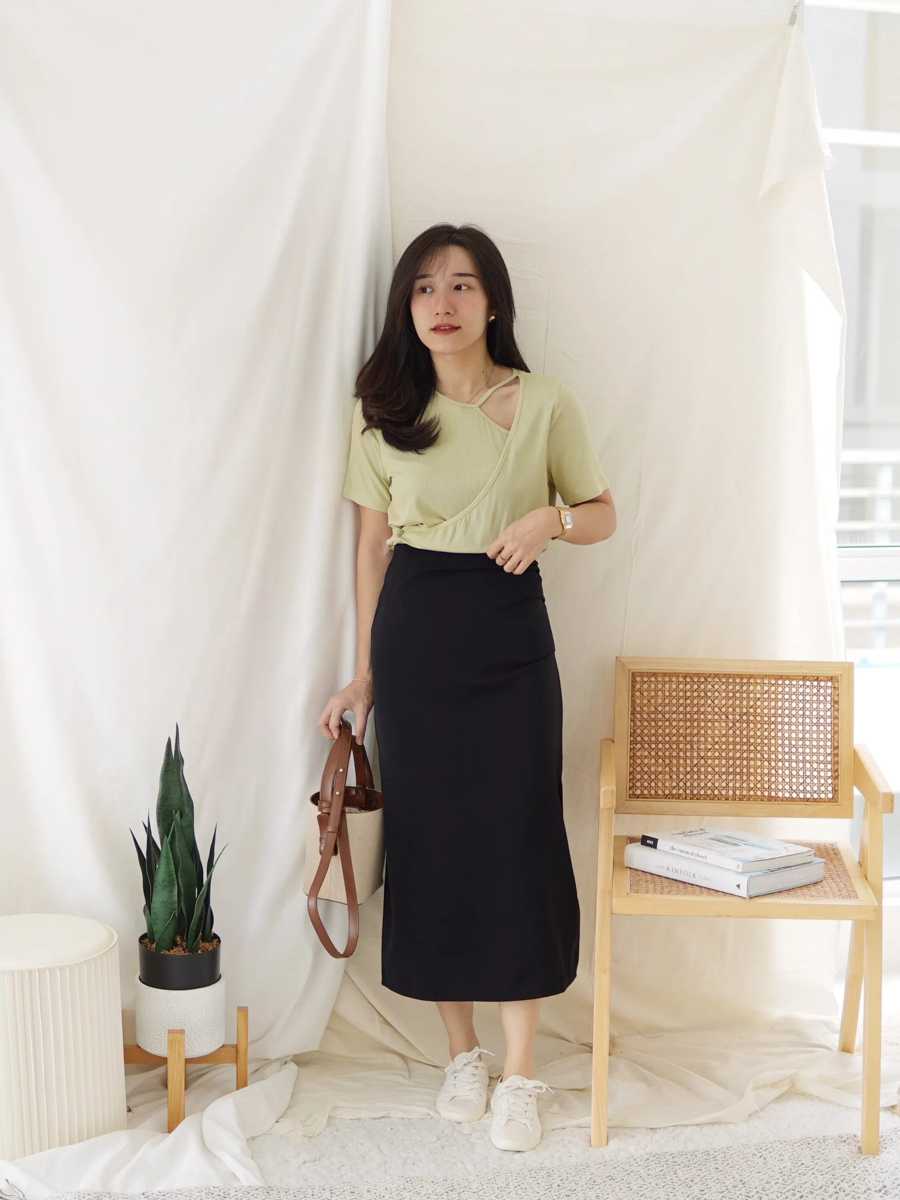 RACHEL PENCIL MIDI SKIRT