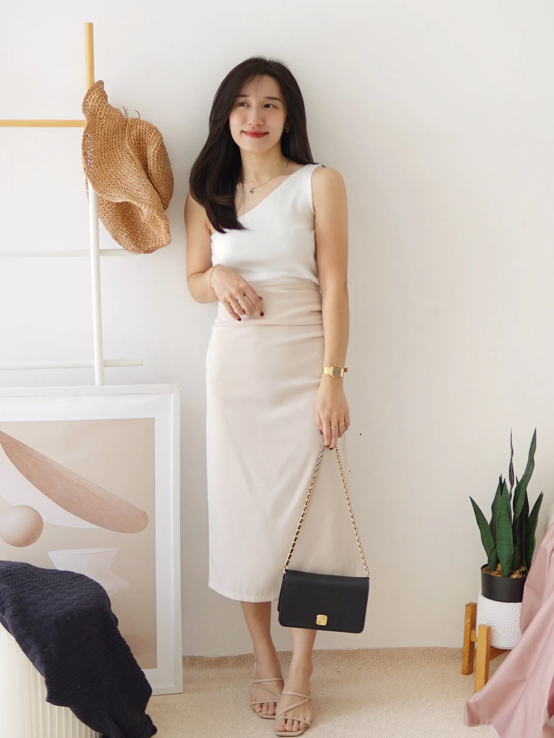 RACHEL PENCIL MIDI SKIRT