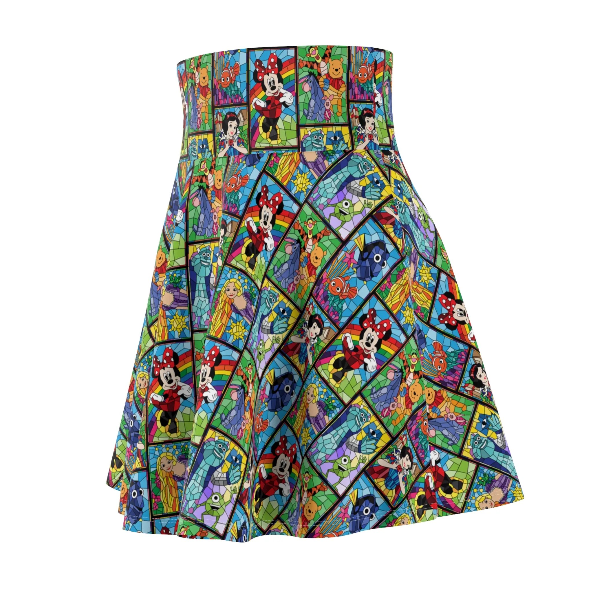 Stained Glass Characters Women's Skater Skirt