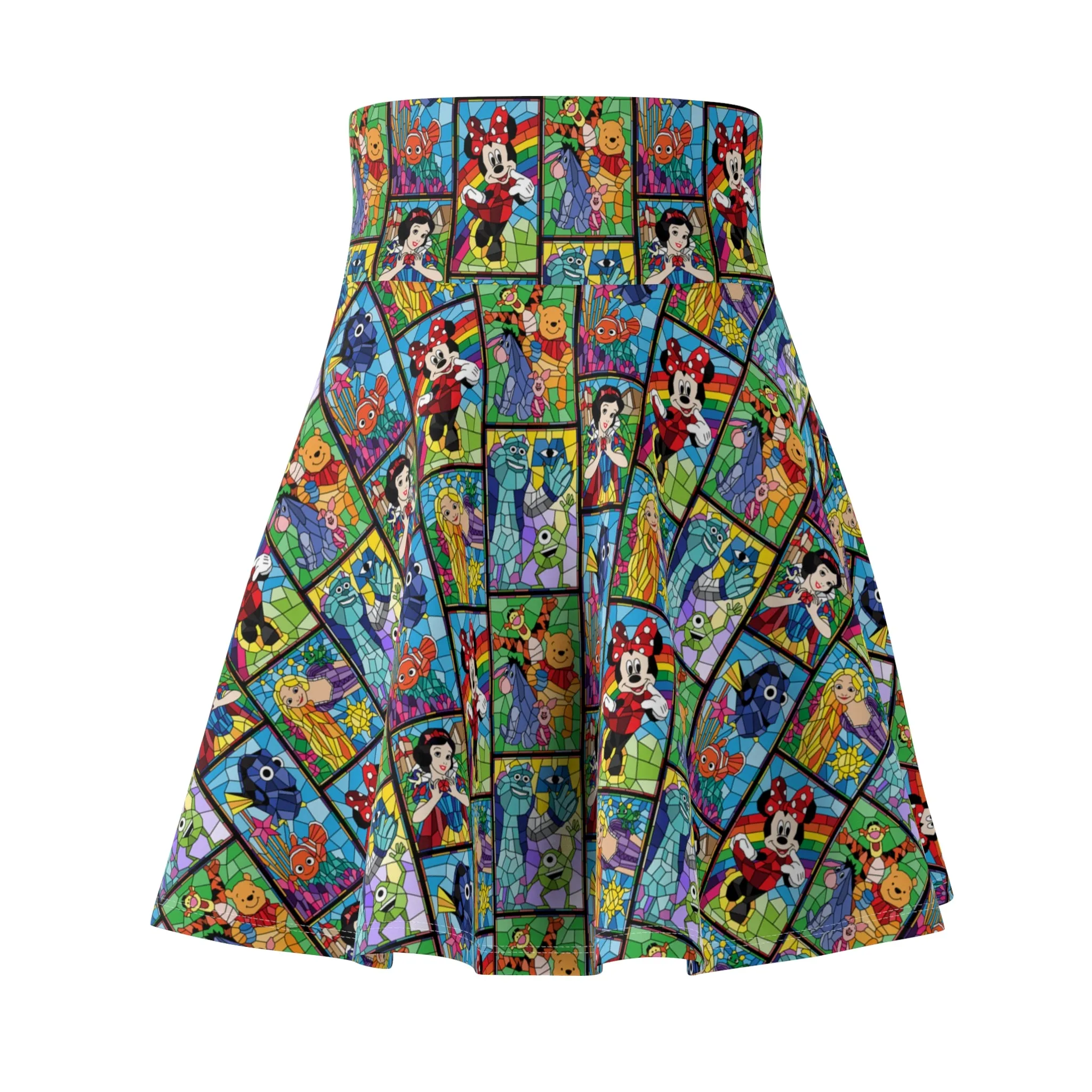 Stained Glass Characters Women's Skater Skirt