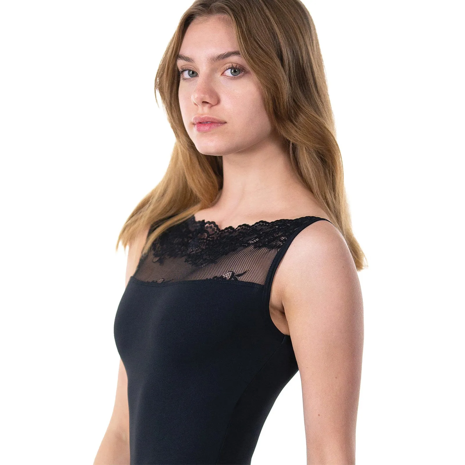 Suffolk Adult Lace Trim Camisole Leotard