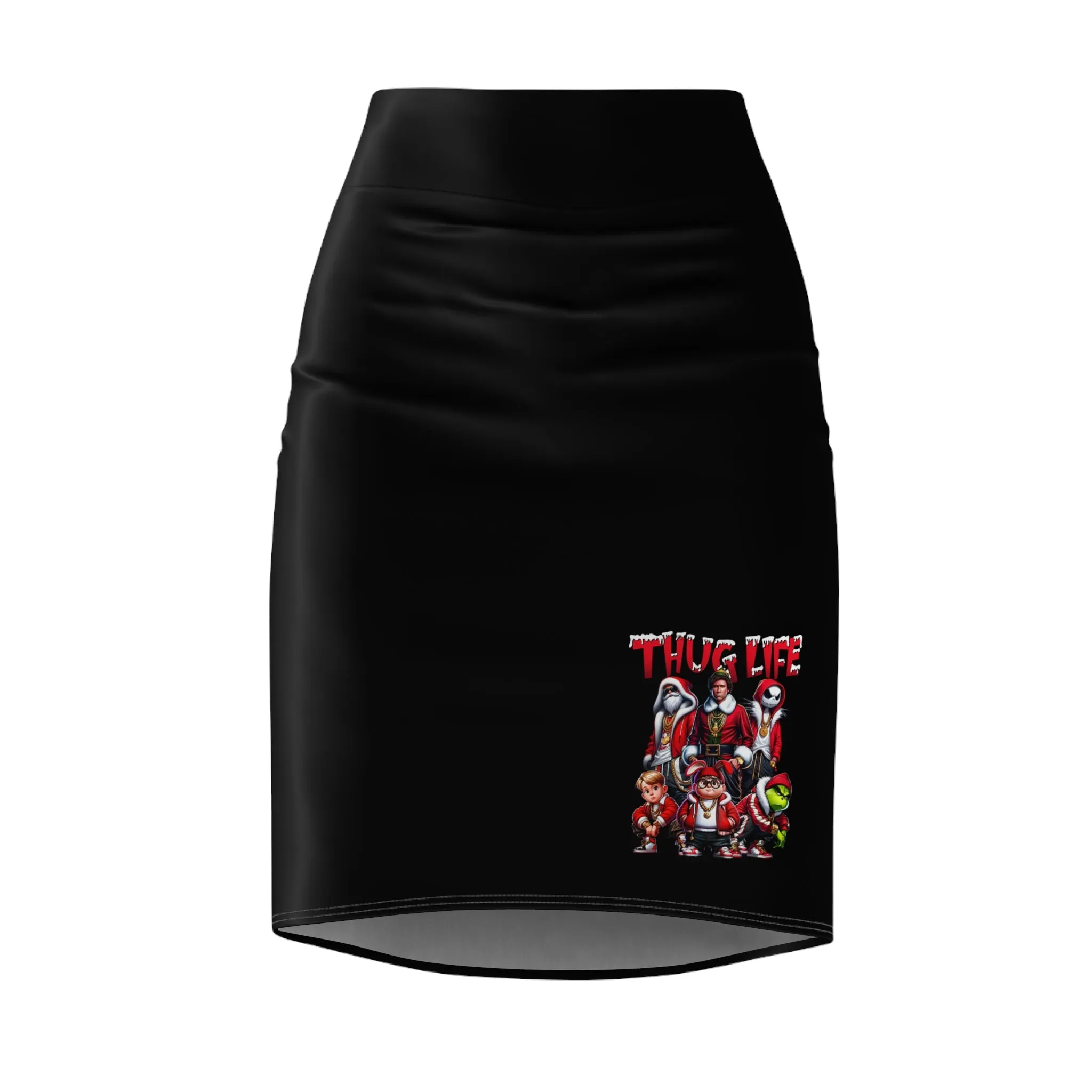 Thug Life Women's Pencil Skirt – Stylish Black Skirt for Fashion-Forward Women