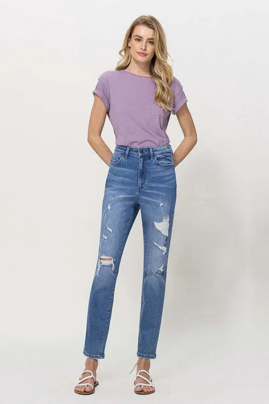 Vervet by Flying Monkey Distressed Mom Jeans