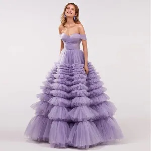 Vestido de Festa Longo Lavanda Plissado Elegante - Modelo Especial