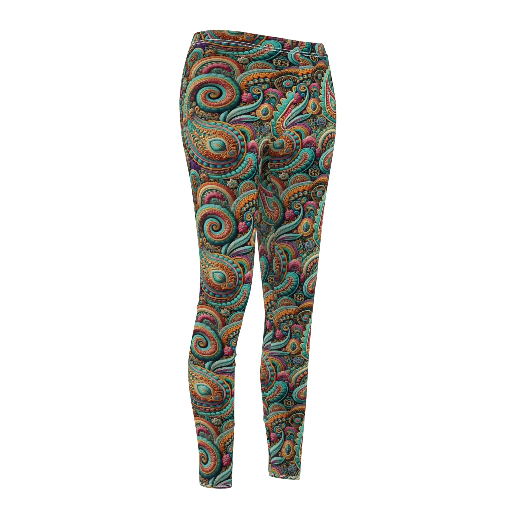 Women's Paisley Leggings – High-Waisted, Soft, and Comfy for Yoga, Running & Everyday Wear | Trendy Boho Available in Plus Sizes